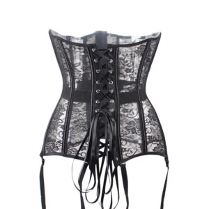Sexy Corset Lace up Bustier Black Lace corselet steampunk Corset plastic bone corsets and bustiers plus size corset for women