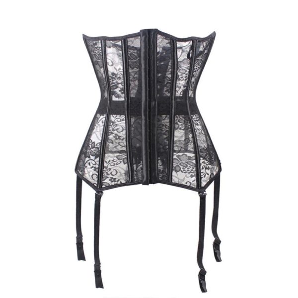 Sexy Corset Lace up Bustier Black Lace corselet steampunk Corset plastic bone corsets and bustiers plus size corset for women - Image 5