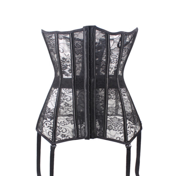 Sexy Corset Lace up Bustier Black Lace corselet steampunk Corset plastic bone corsets and bustiers plus size corset for women - Image 4