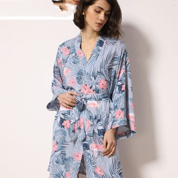 New Sleepwear Robe Spring Thin Cotton-silk Women - Image 6