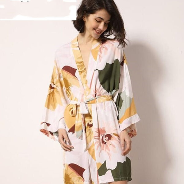 New Sleepwear Robe Spring Thin Cotton-silk Women - Image 7