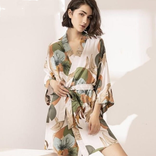 New Sleepwear Robe Spring Thin Cotton-silk Women - Image 4