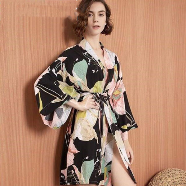 New Sleepwear Robe Spring Thin Cotton-silk Women - Image 2