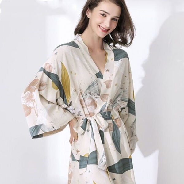 New Sleepwear Robe Spring Thin Cotton-silk Women - Image 3