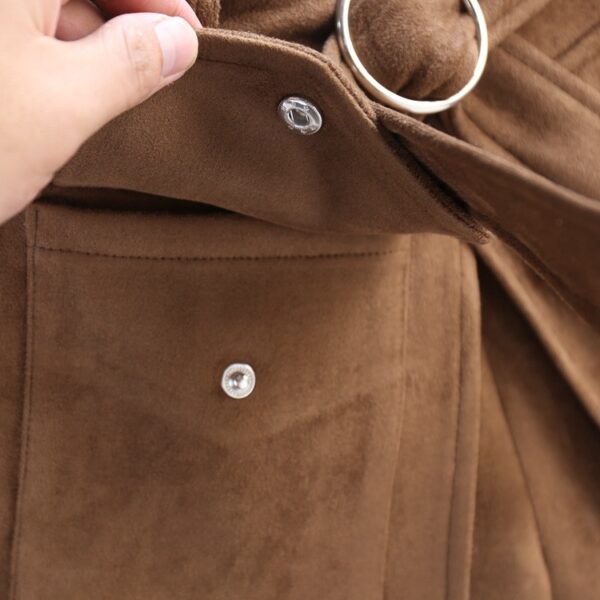 Suede shorts women slim pants - Image 2