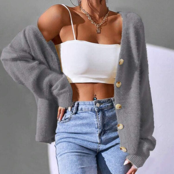 Imitation Mink Knitted Cardigan European And American Style Ladies - Image 7