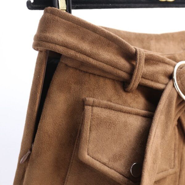 Suede shorts women slim pants - Image 4
