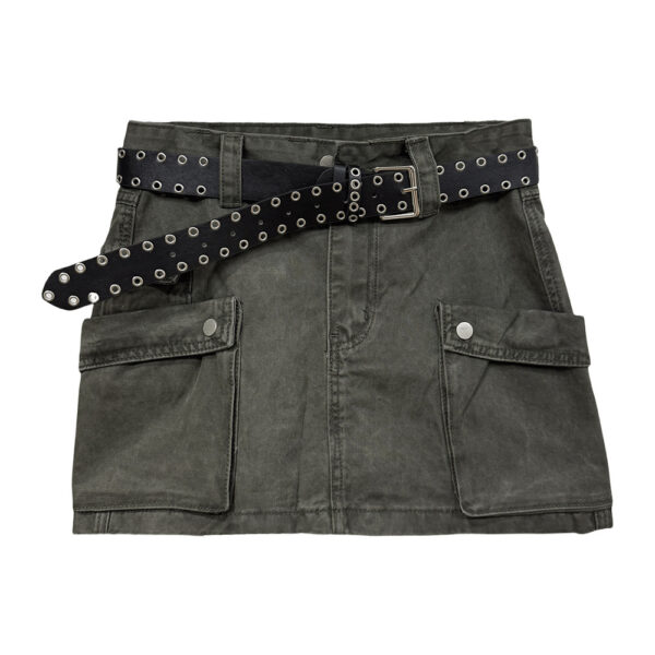 Summer Workwear Low Waist Skirt Women's Pocket Skirt - Image 2