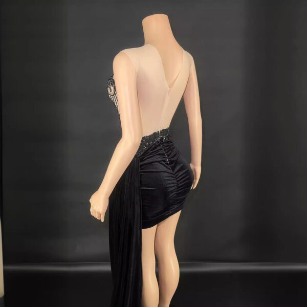 Summer Luxury Evening Dress Female Singer Stage Costume Senior Dress Side Trailing Skirt - Image 4