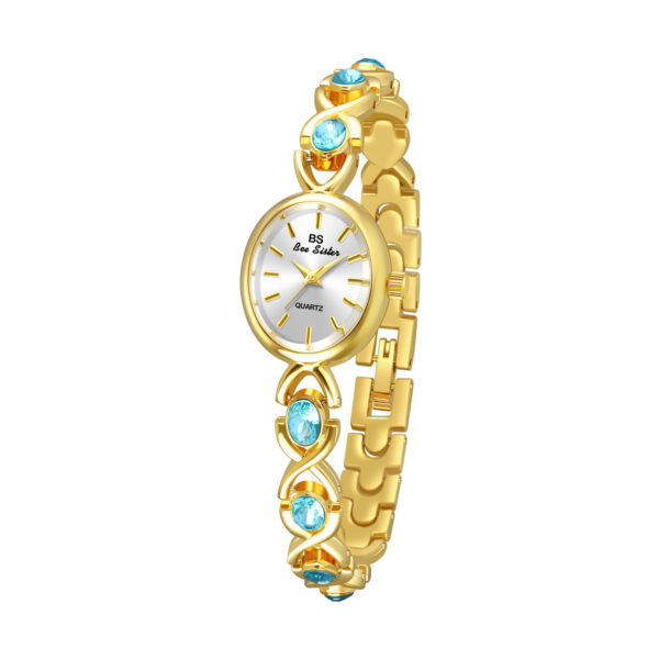 Oval Ice Crushing Glacier Sapphire Small Light Luxury Watch - Image 3