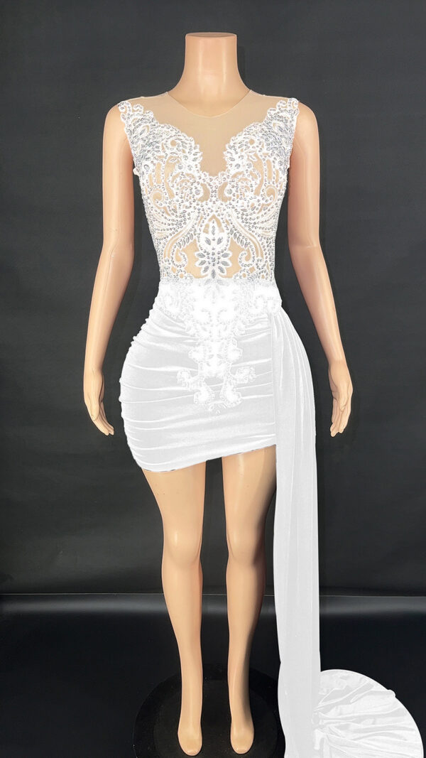 Summer Luxury Evening Dress Female Singer Stage Costume Senior Dress Side Trailing Skirt - Image 7