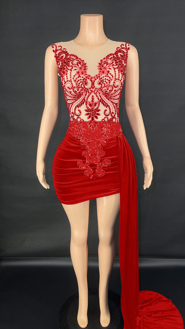 Summer Luxury Evening Dress Female Singer Stage Costume Senior Dress Side Trailing Skirt - Image 9