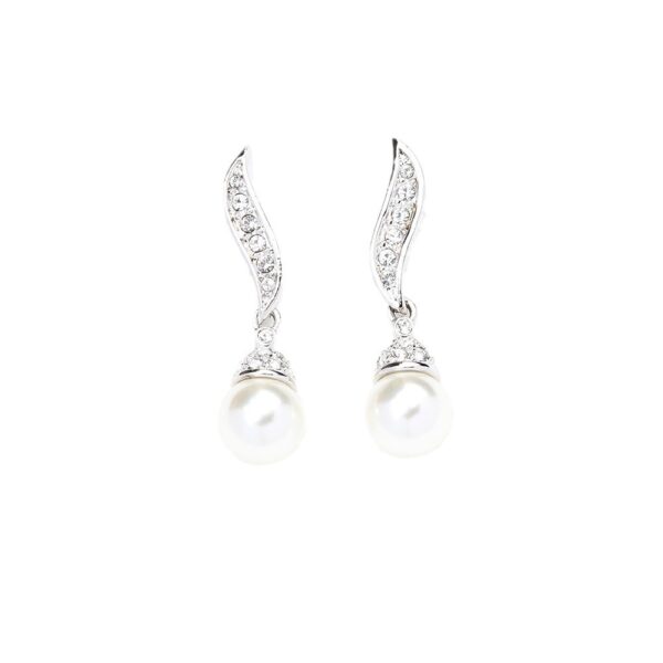 Classic Elegant Graceful Gold-plated Two-color Artificial Pearl Earrings - Image 2