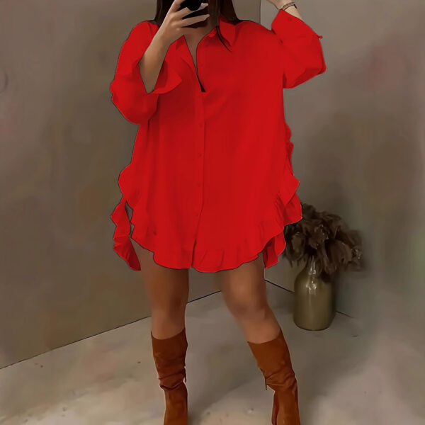 Spring And Summer Shirt Loose Solid Color Women's Clothing - Image 3
