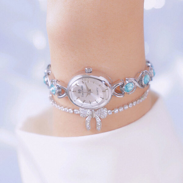 Oval Ice Crushing Glacier Sapphire Small Light Luxury Watch - Image 5