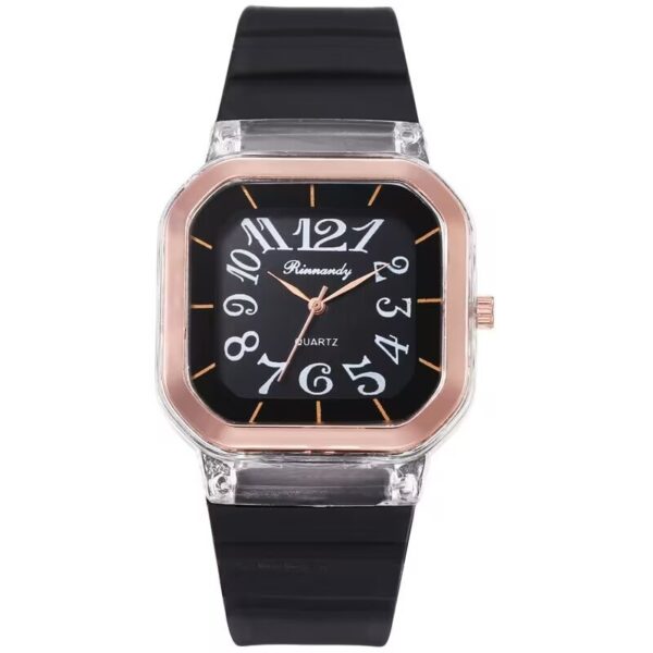 Simple Casual Men's Silicone Watch Square Number - Image 6