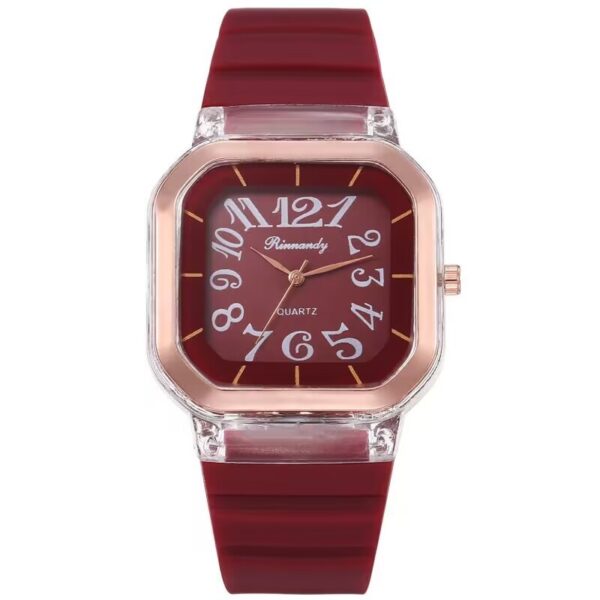 Simple Casual Men's Silicone Watch Square Number - Image 5