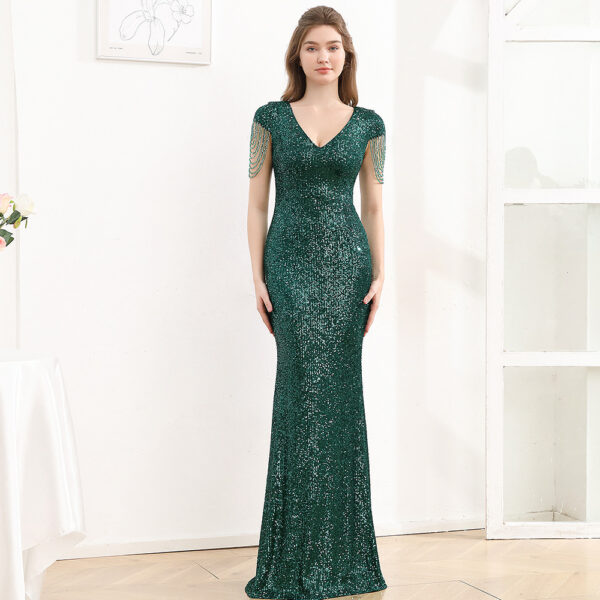 Sequined Slim Fit Slimming Long Dress Women - Image 5