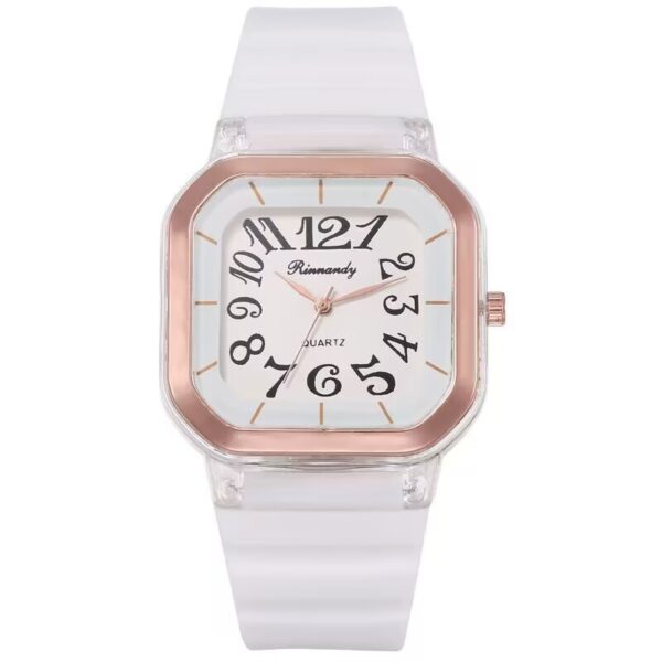Simple Casual Men's Silicone Watch Square Number - Image 7