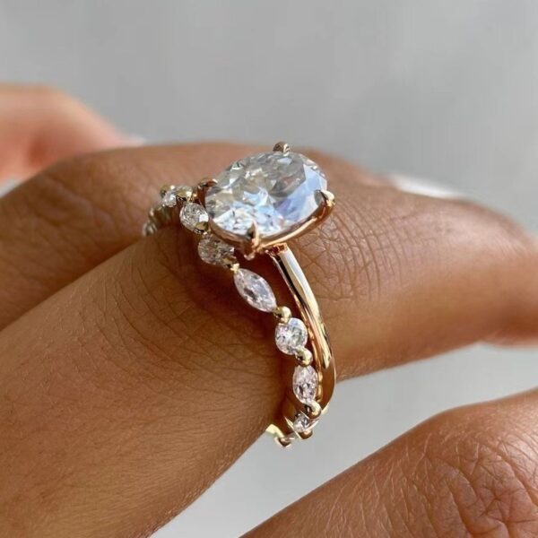 Simulation Moissanite Big Diamond Diamond Ring For Women - Image 2