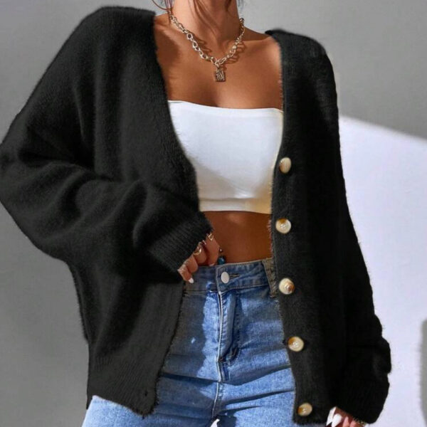 Imitation Mink Knitted Cardigan European And American Style Ladies - Image 3