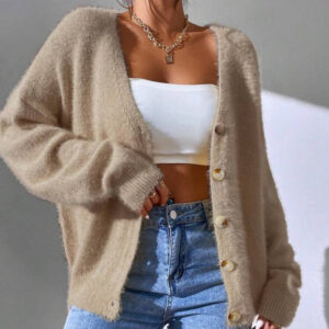 Imitation Mink Knitted Cardigan European And American Style Ladies