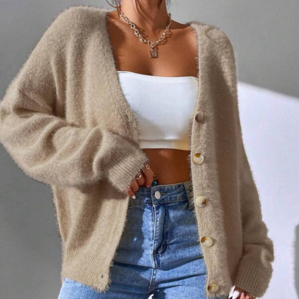 Imitation Mink Knitted Cardigan European And American Style Ladies