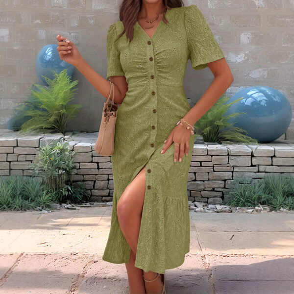 Peter Pan Collar Short Sleeve Fashion Dress Women - Image 10