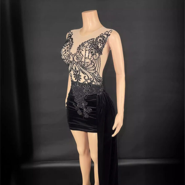 Summer Luxury Evening Dress Female Singer Stage Costume Senior Dress Side Trailing Skirt - Image 8