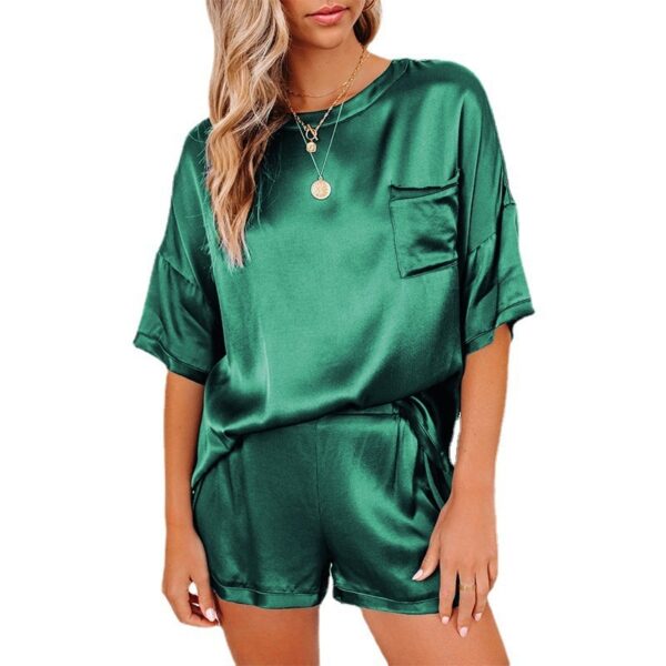 Pajama Set Short Sleeve Sleepwear Women Home Clothing - Image 2