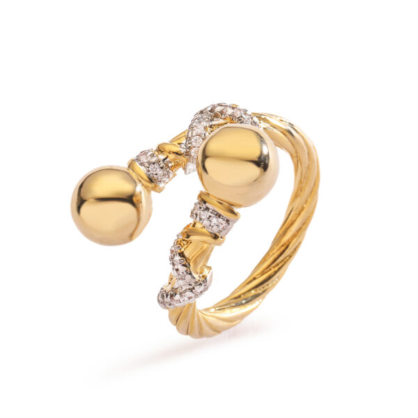 Niche Personality Two-color Electroplated Geometric Open Ring For Women - Image 5