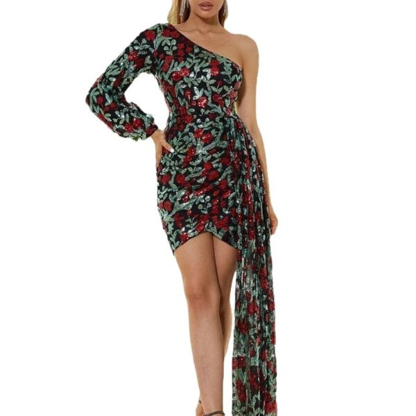 Off-shoulder Host Banquet Skirt Evening Dress - Image 5