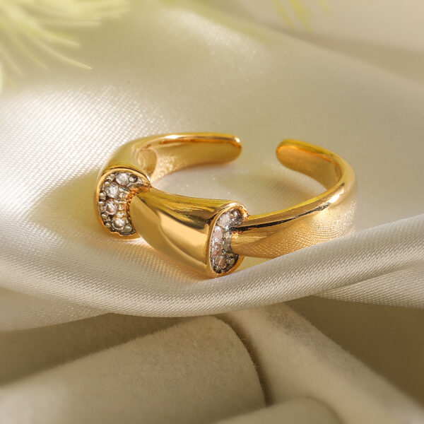 Niche Personality Two-color Electroplated Geometric Open Ring For Women - Image 6