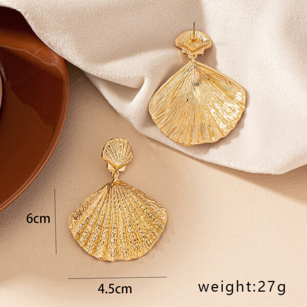 European And American Ins Cold Style Beach Shell Earrings Female Niche Personality Hip Hop - Image 6