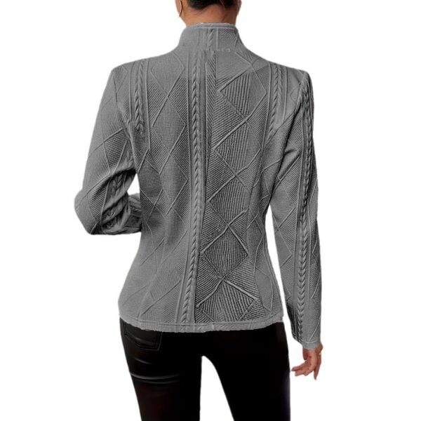 Women's Blazer Jacket Suit Coat Single-breasted Stand Collar Tops Slim Outerwear Temperament Office Jacket - Image 8
