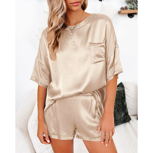 Pajama Set Short Sleeve Sleepwear Women Home Clothing - Image 9