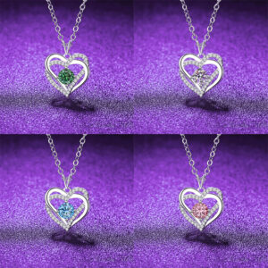 Heart Moissanite Pendant 925 Sterling Silver Necklace