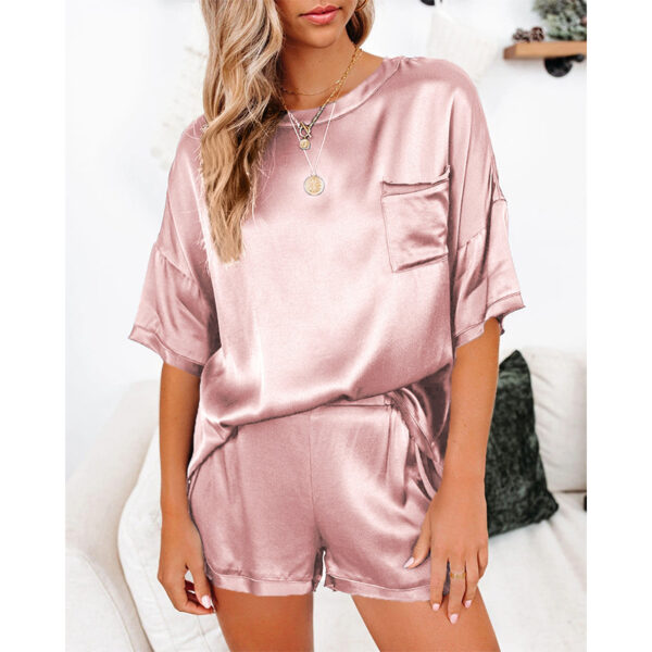 Pajama Set Short Sleeve Sleepwear Women Home Clothing - Image 6