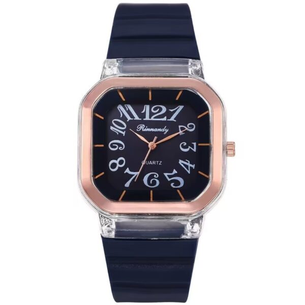 Simple Casual Men's Silicone Watch Square Number - Image 3