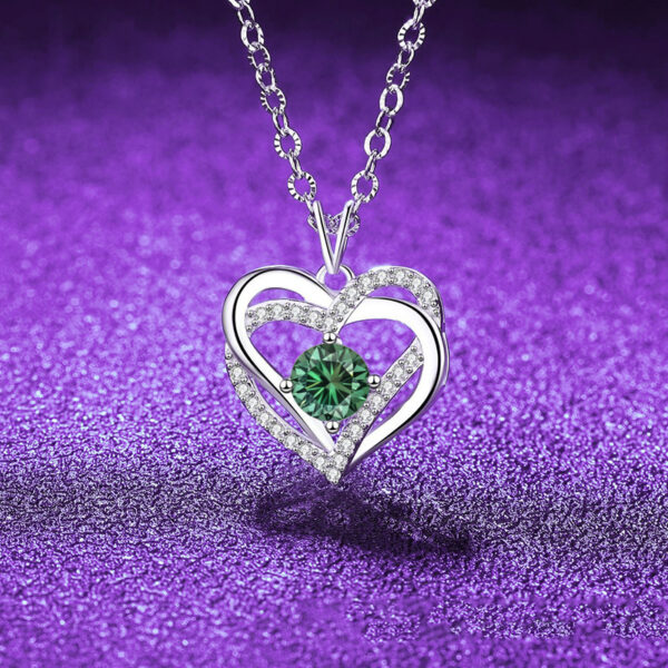 Heart Moissanite Pendant 925 Sterling Silver Necklace - Image 5