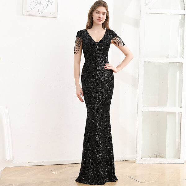 Sequined Slim Fit Slimming Long Dress Women - Image 3
