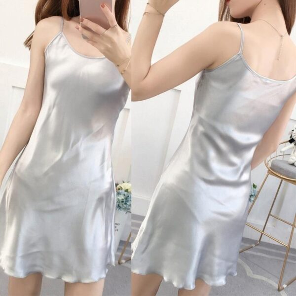 Women Sleepwear Nightgown Satin Silk Robes Sleep Dress Skirt - Image 6
