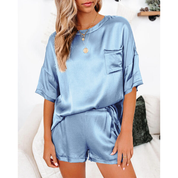 Pajama Set Short Sleeve Sleepwear Women Home Clothing - Image 4