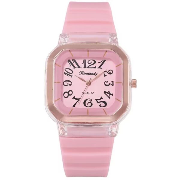 Simple Casual Men's Silicone Watch Square Number - Image 8