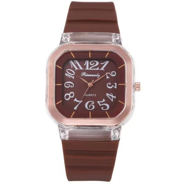 Simple Casual Men's Silicone Watch Square Number - Image 4