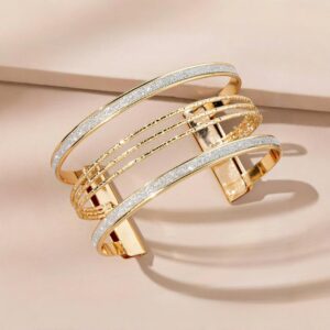 Versatile Personality Open Geometric Hollow Frosted Bracelet