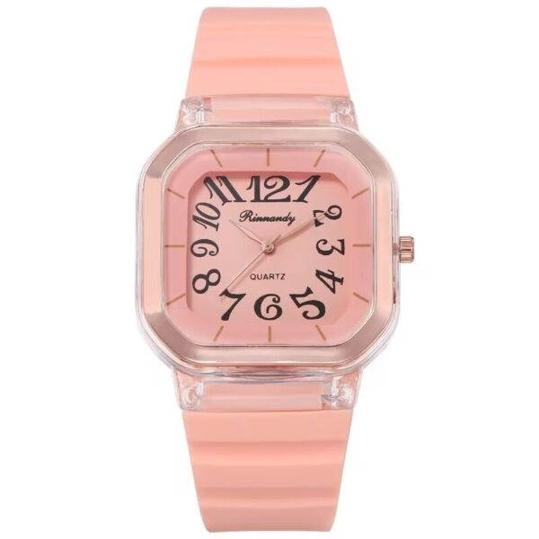 Simple Casual Men's Silicone Watch Square Number - Image 2