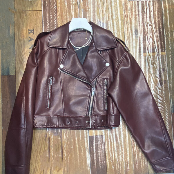 Hong Kong Style Retro Coat Women's Short Spring And Autumn New Casual Pop Motorcycle PU Leather Jacket - Image 6