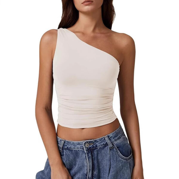 Solid Color Slim Fit Midriff-baring Vest T-shirt - Image 9