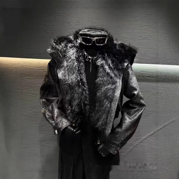 Leather Coat Quilted To Keep Warm Coat - Image 6